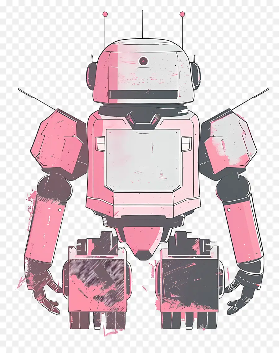 Robot，Robot Merah Muda PNG