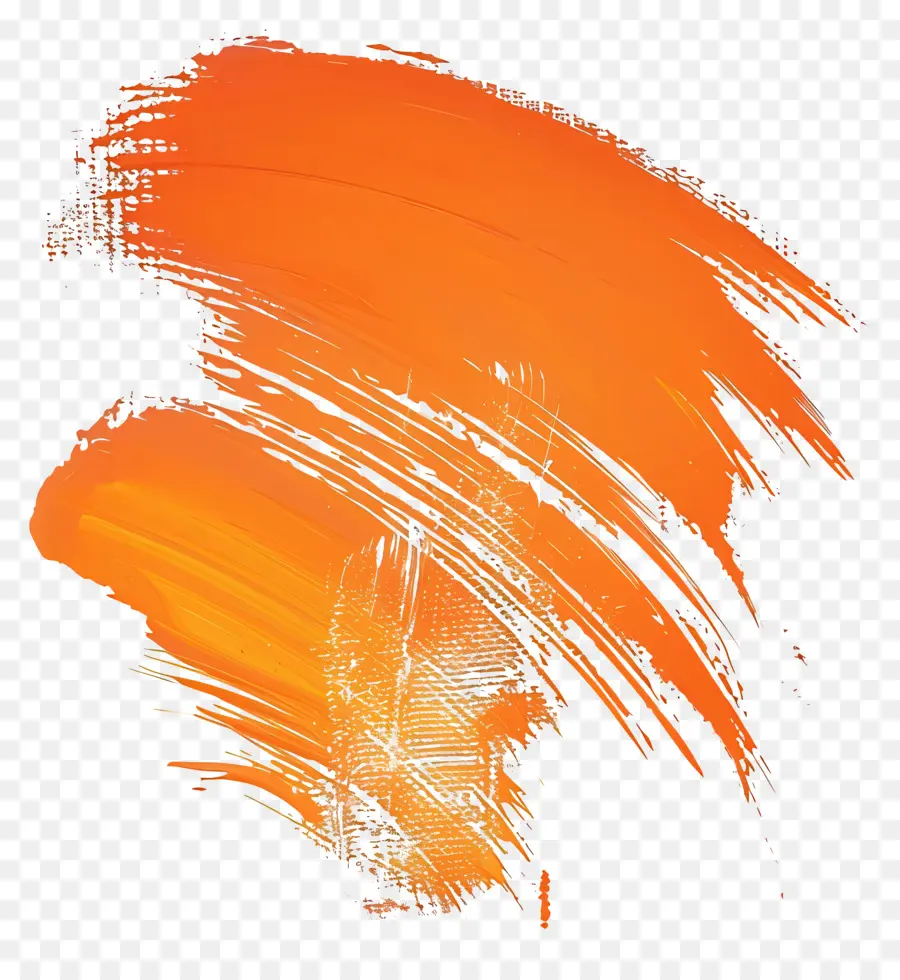 Stroke Kuas Oranye，Sikat Cat Oranye PNG
