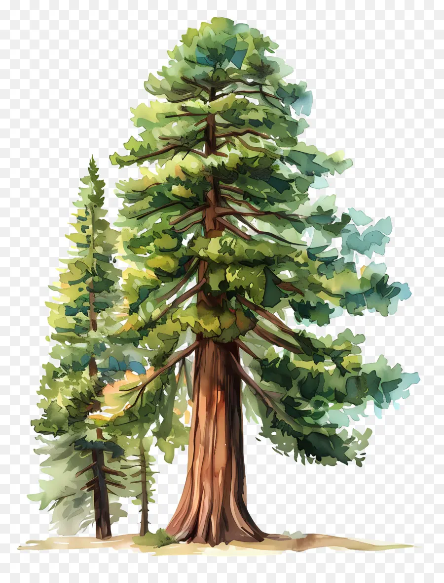 Pohon Redwood，Lukisan PNG