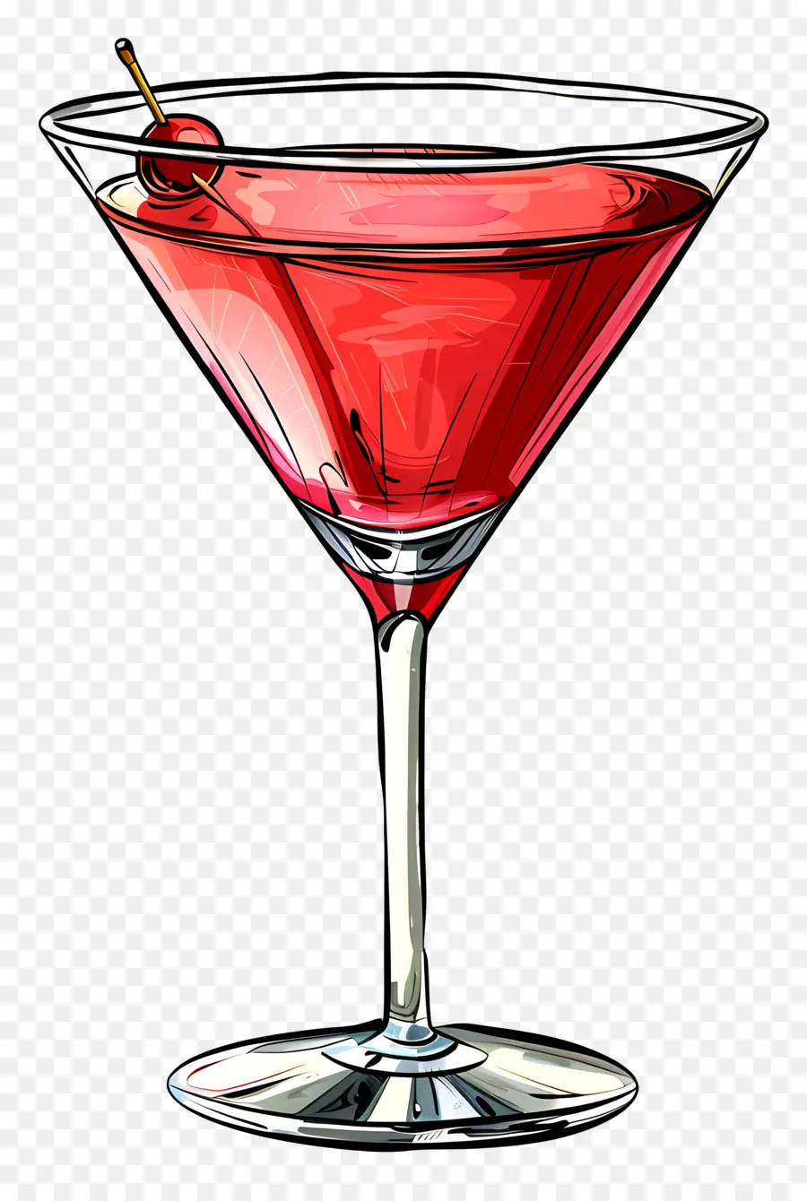 Gelas Martini，Koktail Merah PNG