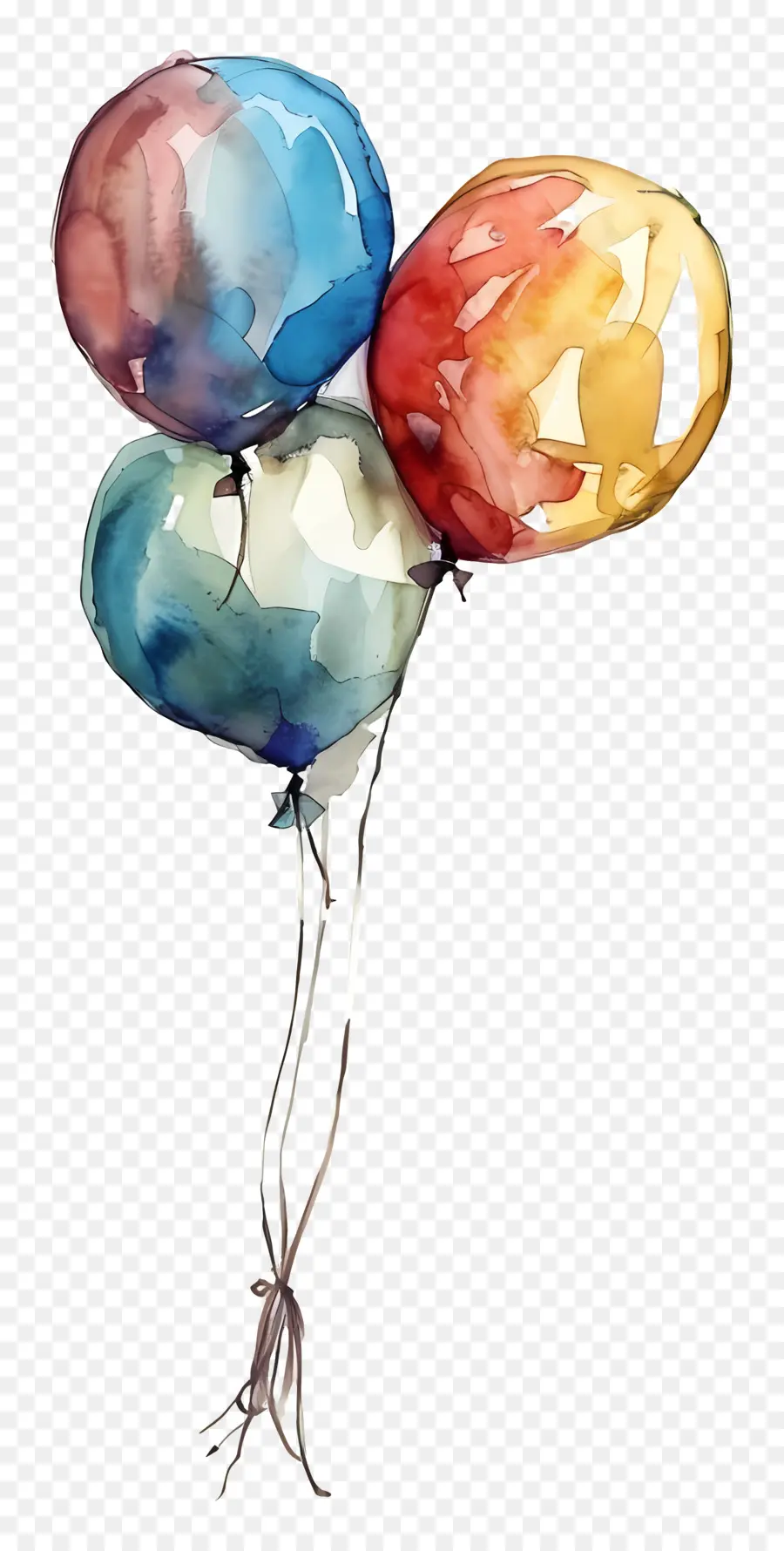 Balon，Lukisan Cat Air PNG