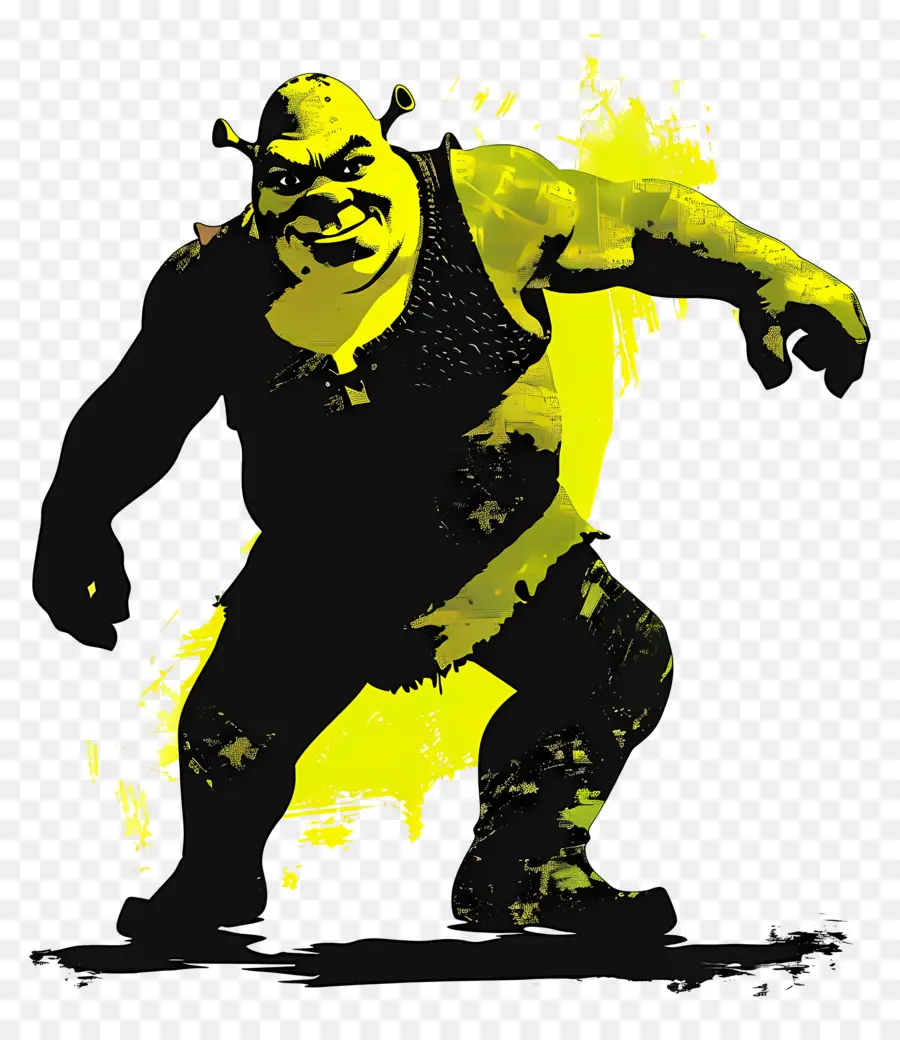 Siluet Shrek，Pahlawan Gelap PNG