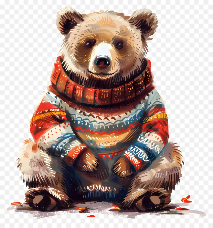 Beruang，Sweater Jelek PNG