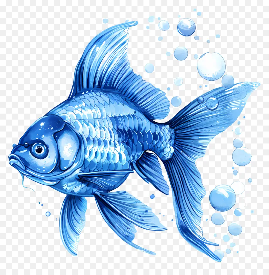 Ikan Biru，Blue Ikan Mas PNG