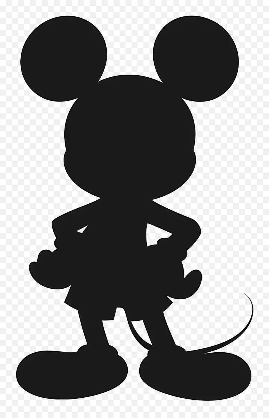 Siluet Mickey Mouse，Miki Tikus PNG