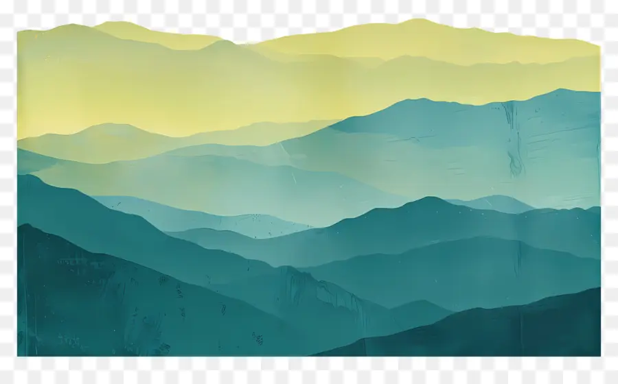 Pegunungan，Lukisan Pemandangan PNG