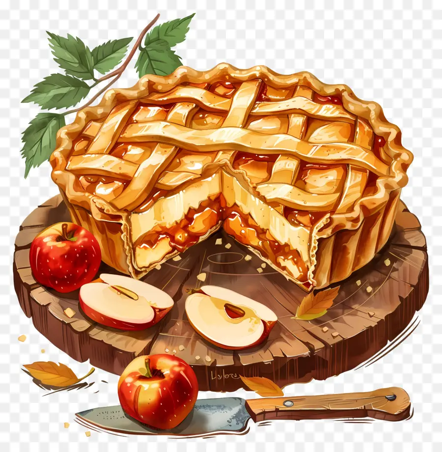 Apple Pie，Talenan Kayu PNG