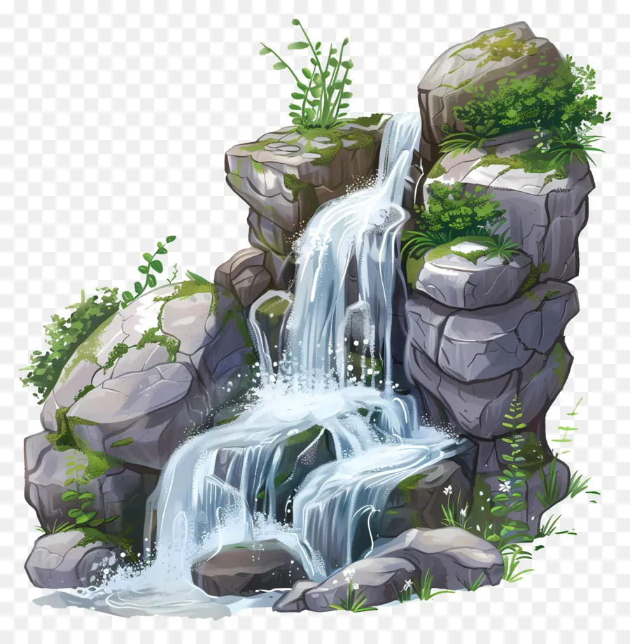 Air Terjun，Ilustrasi Air Terjun PNG