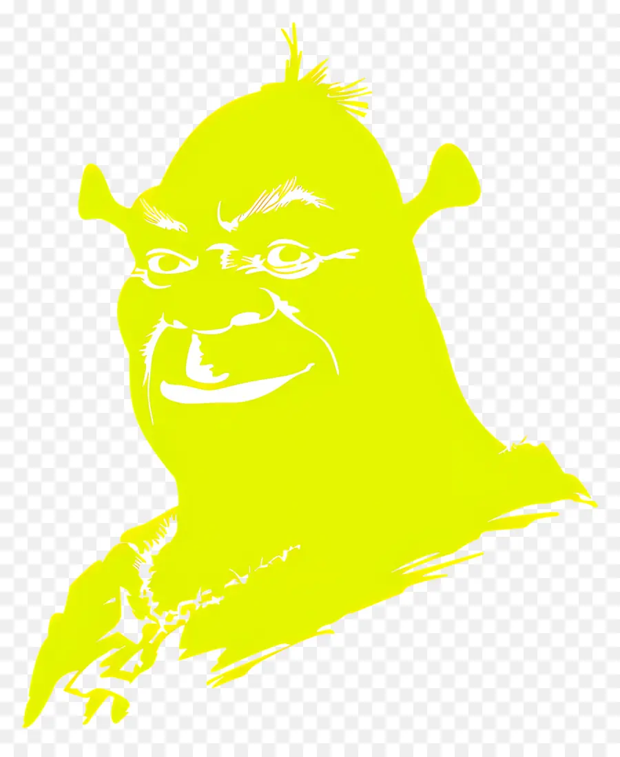 Siluet Shrek，Rambut Kuning Cerah PNG