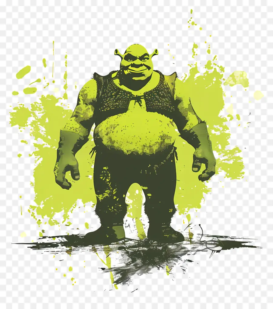 Siluet Shrek，Pria Greenskinned PNG