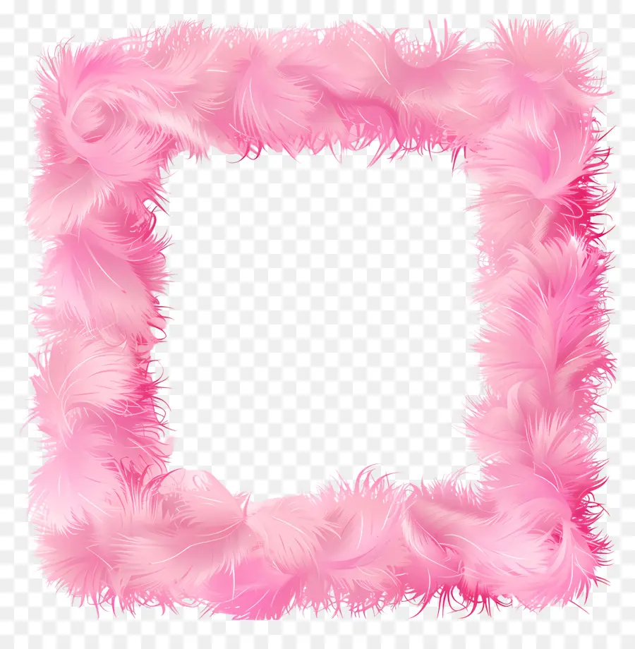 Bingkai Fluzzy，Pink Bulu PNG
