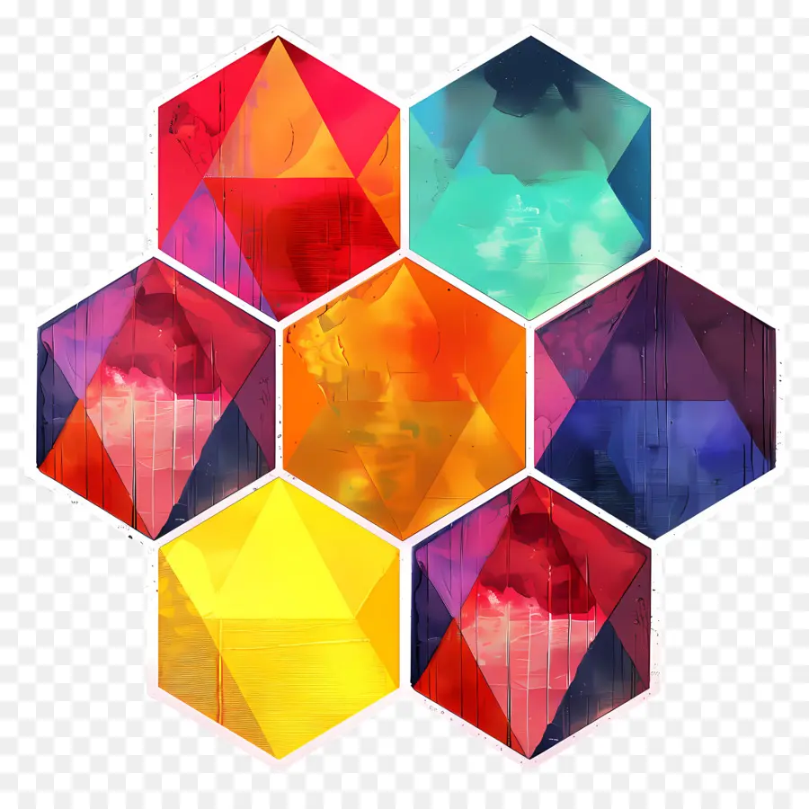 Hexagon，Seni Geometris PNG