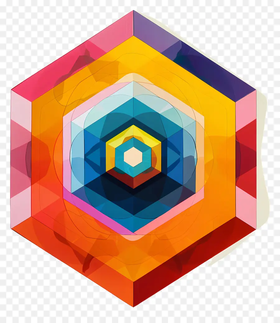 Hexagon，Desain Geometris PNG