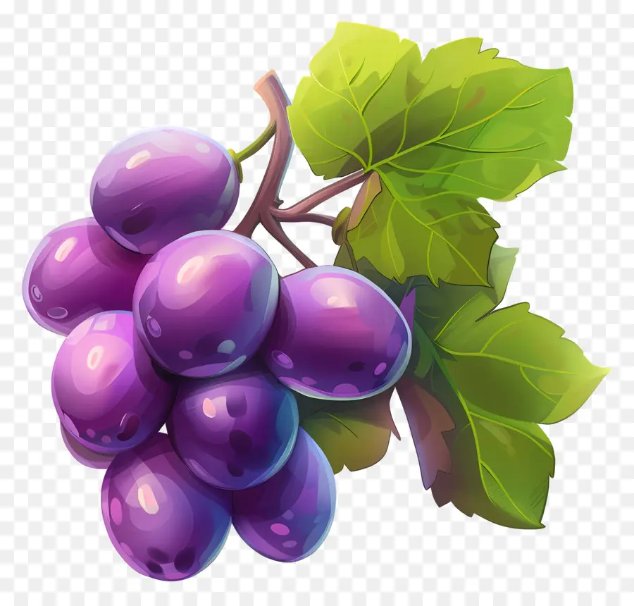 Anggur Animasi，Ungu Anggur PNG