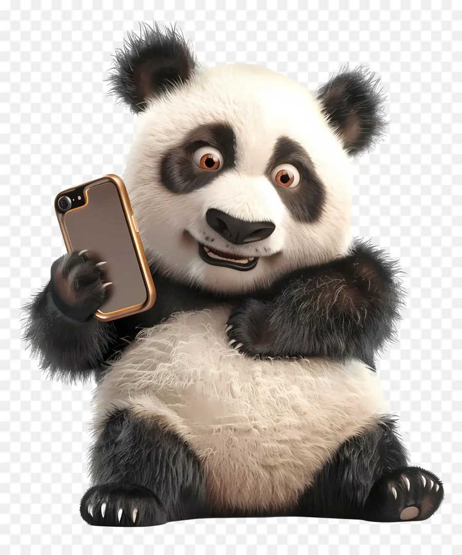 Hewan Selfie，Kartun Panda Bear PNG