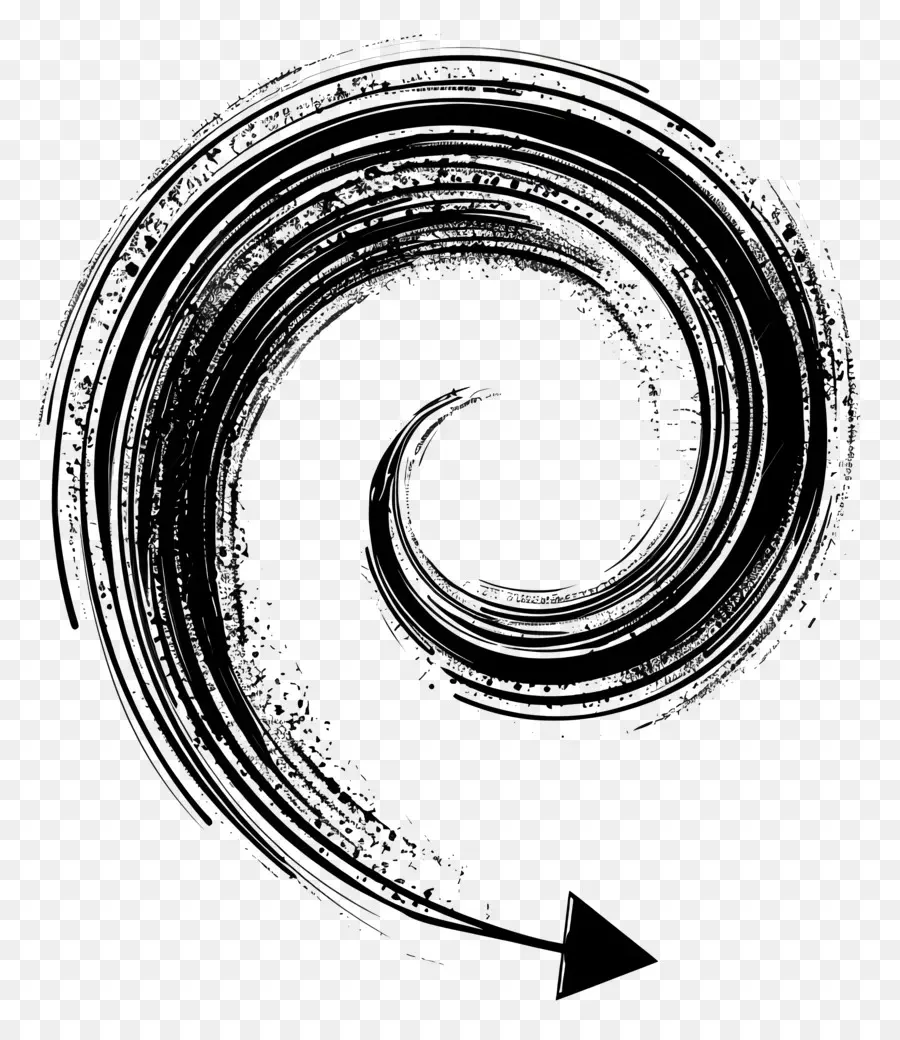 Spiral Panah，Hitam Spiral PNG