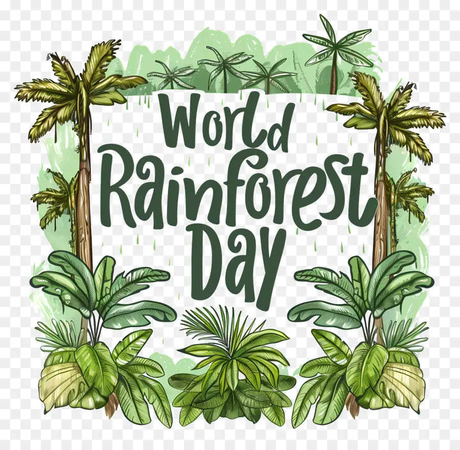 Hari Hutan Hujan Dunia，Cat Air PNG