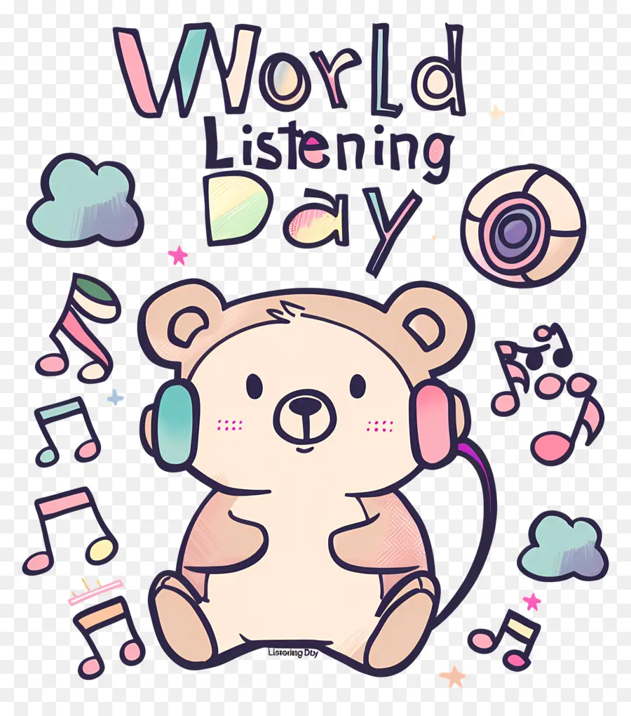 Hari Mendengarkan Dunia，Kartun Beruang PNG