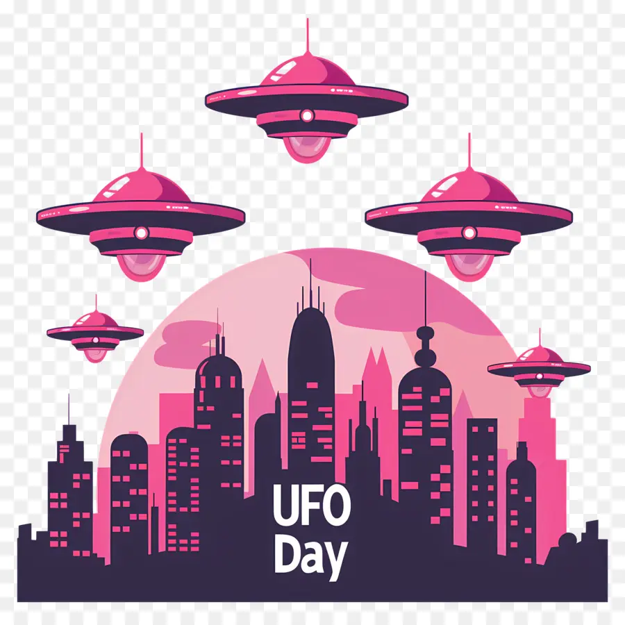 Hari Ufo Dunia，Kota Futuristik PNG