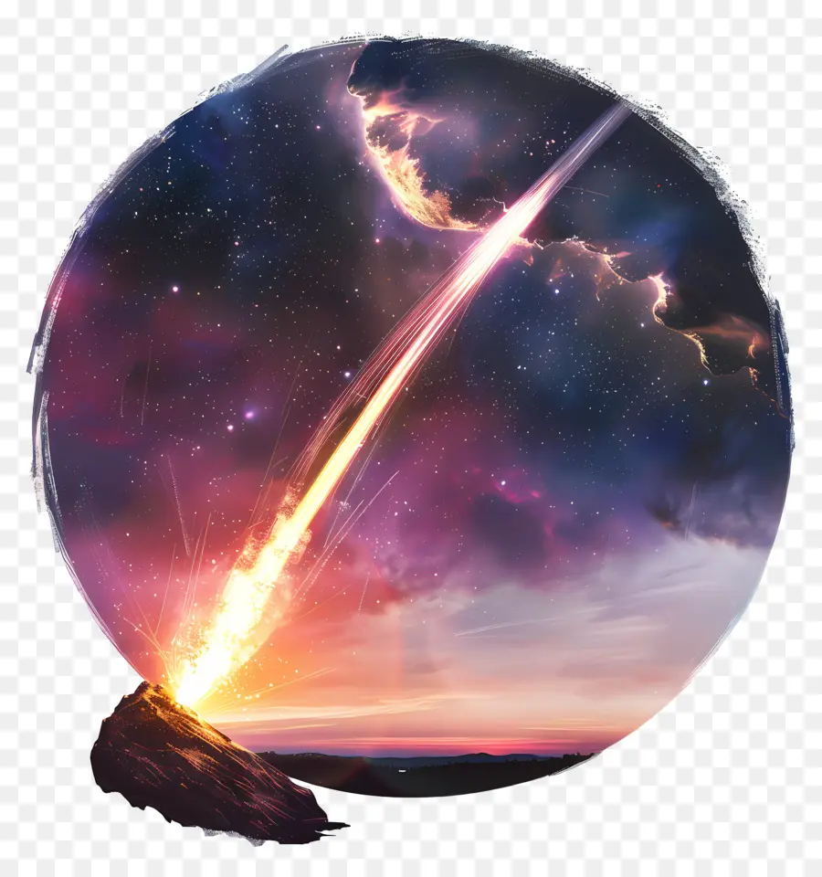 Meteor Menonton Di Malam Hari，Galaxy PNG