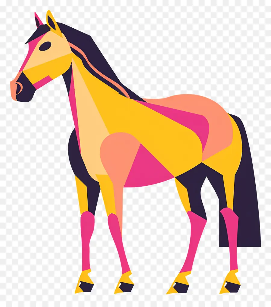 Kuda，Desain Kuda Berwarna Warni PNG
