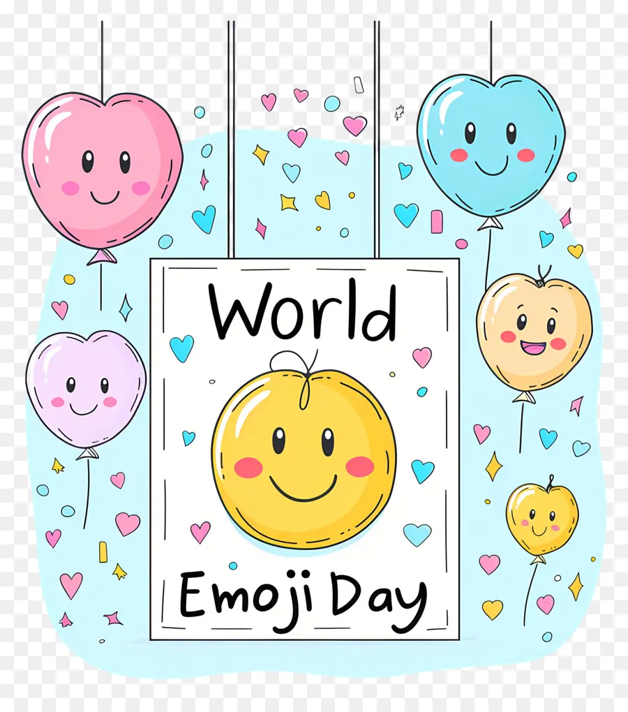 Dunia Emoji Di Malam Hari，Balon PNG