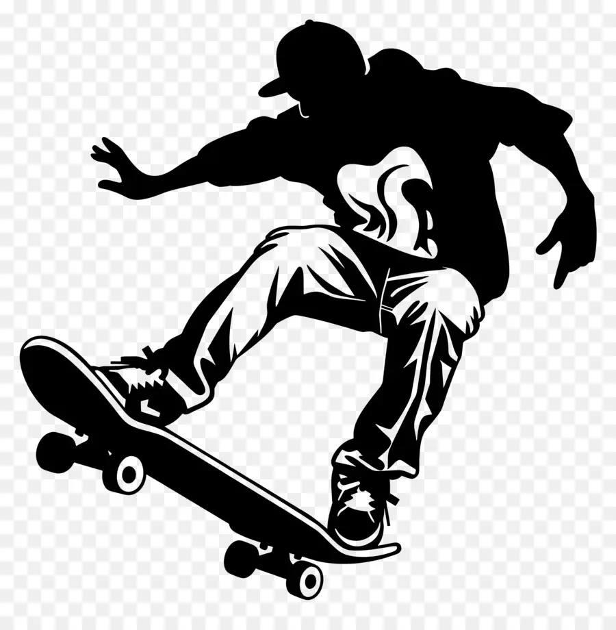 Skateboard，Siluet PNG