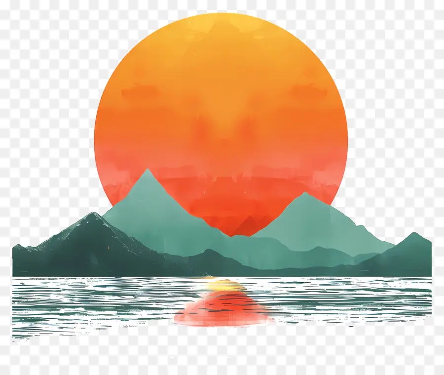 Matahari Terbit，Matahari Terbenam PNG