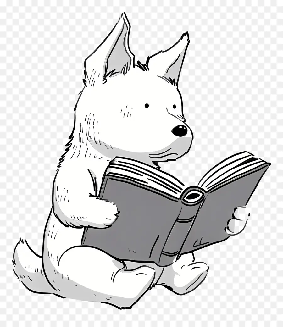 Membaca Buku Di Malam Hari，Anjing PNG