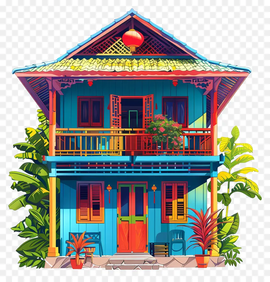 Rumah Kampung，Warna Warni Rumah PNG