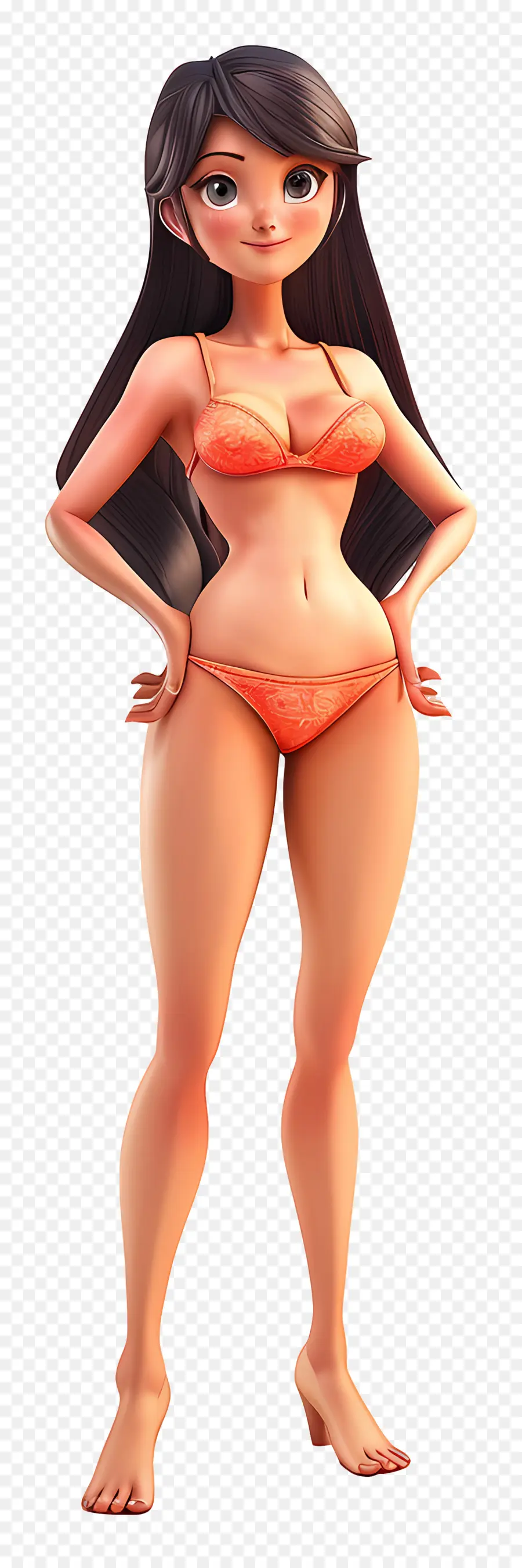 Bikini，Gadis Bikini Oranye PNG