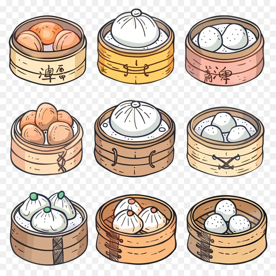 Dim Sum，Keranjang Dim Sum PNG