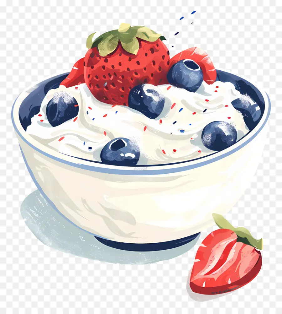 Yoghurt Yunani，Mangkuk Yoghurt PNG