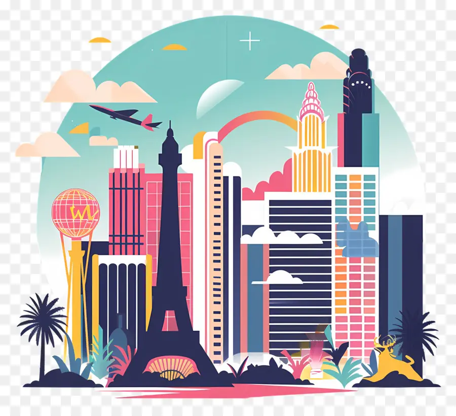 Las Vegas，Ilustrasi Pemandangan Kota PNG