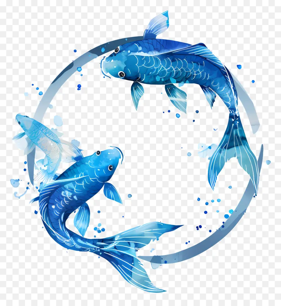 Aquarius，Ikan Biru PNG