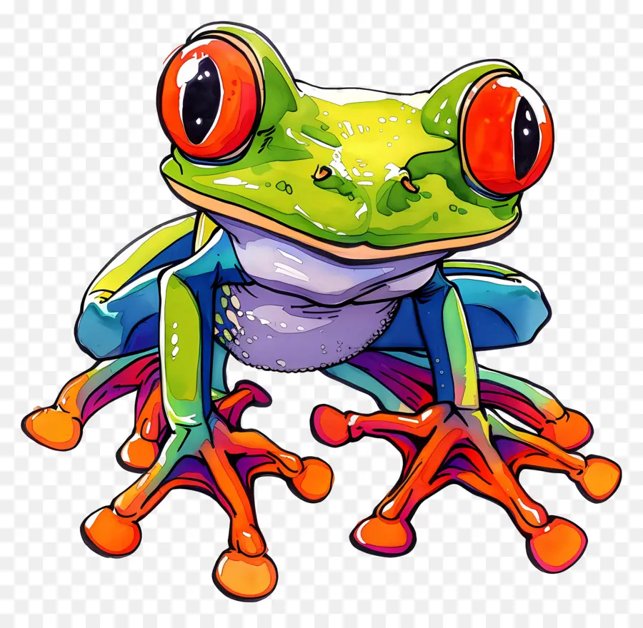 Katak，Katak Berwarna Warni PNG