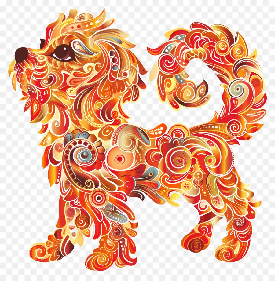 Zodiak Cina，Anjing Hias PNG