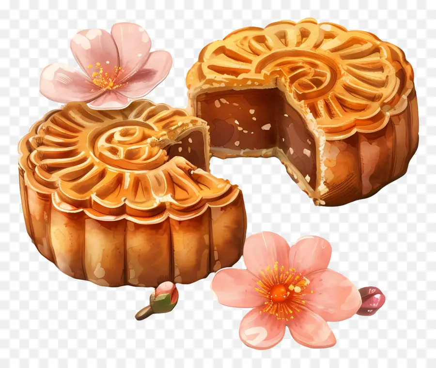 Kue Bulan，Bunga PNG