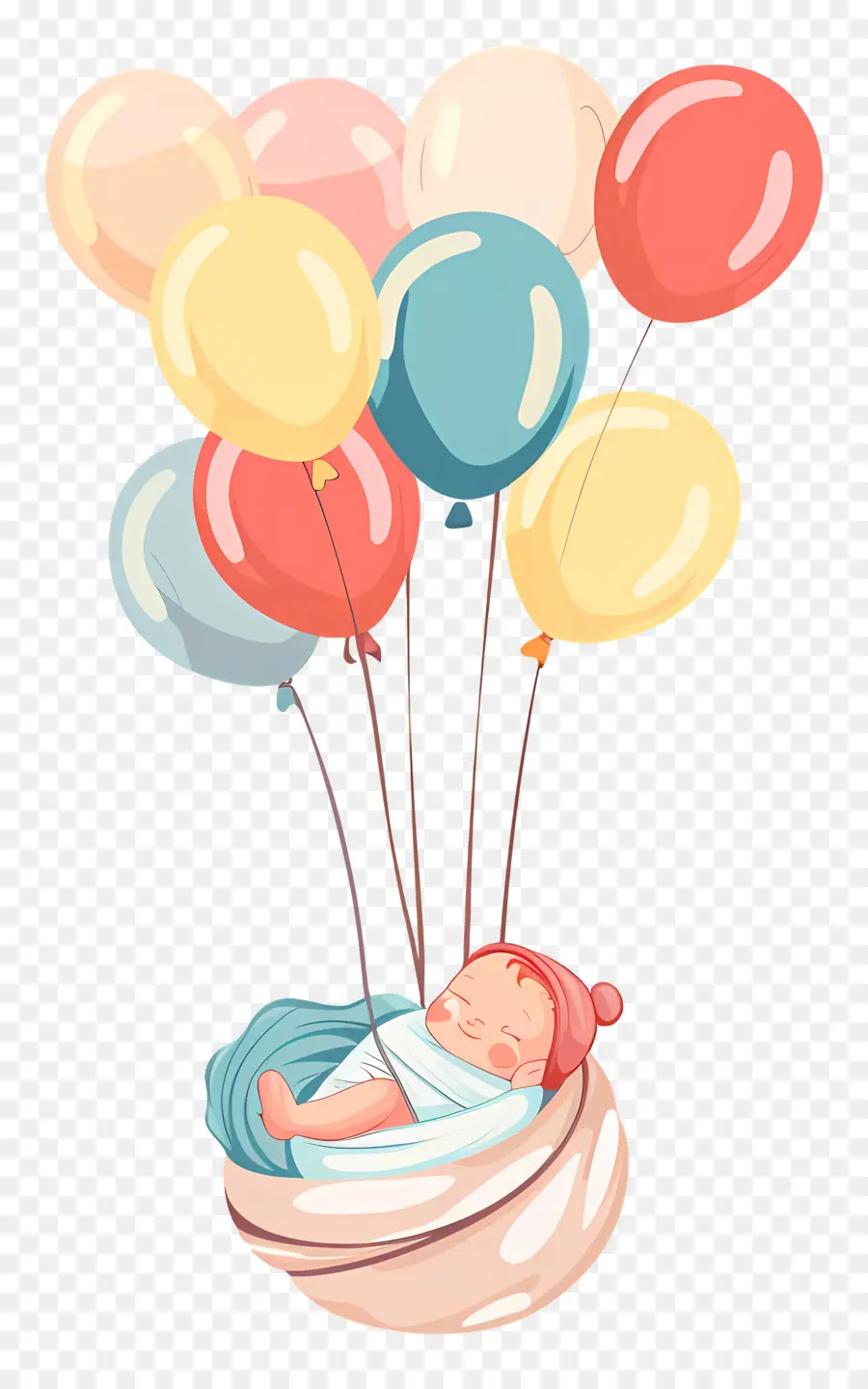 Baru Lahir，Bayi Dengan Balon PNG