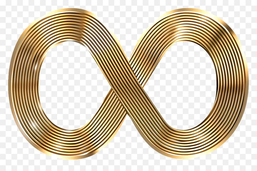 Simbol Infinity Emas，Tanda Infinity Emas PNG