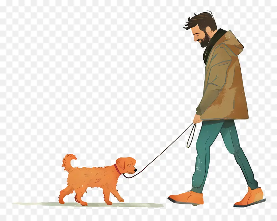 Pria Berjalan Anjing，Anjing Berjalan PNG