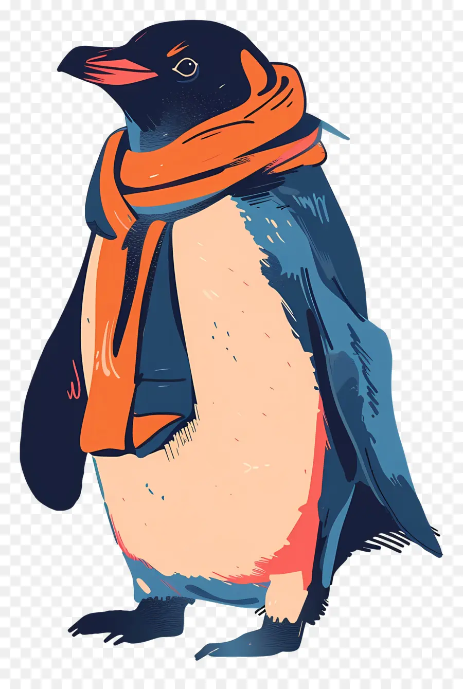 Penguin，Penguin Dengan Syal PNG