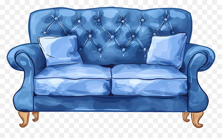 Sofa Biru，Sofa PNG