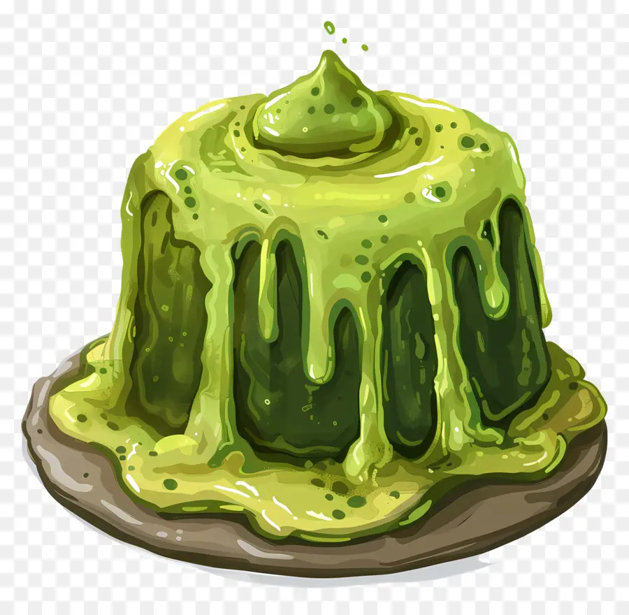 Kue Lava Matcha，Kue Hijau PNG