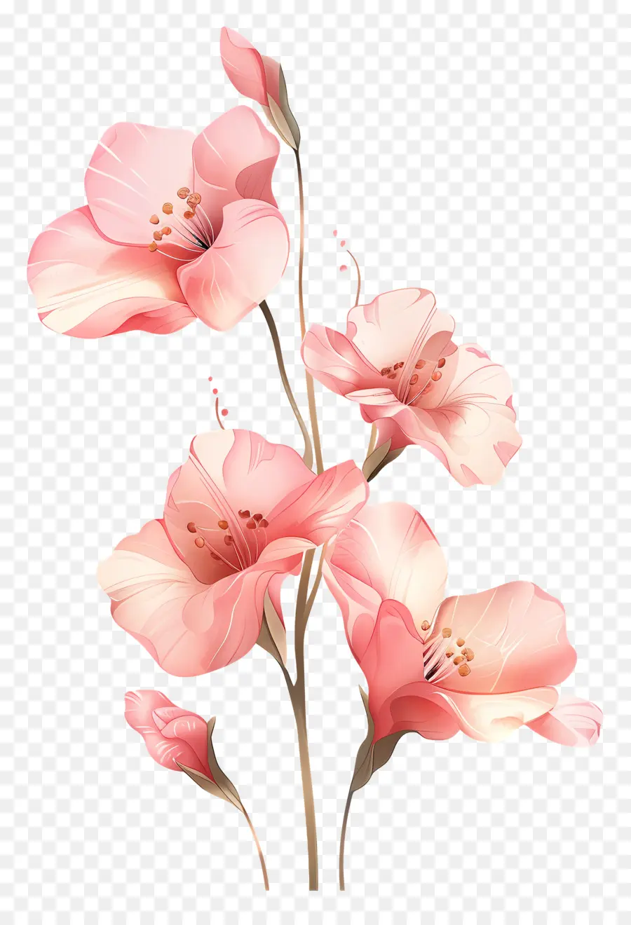 Bunga Merah Muda，Karangan PNG