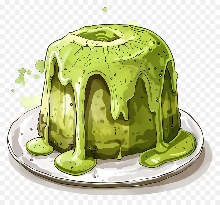 Kue Lava Matcha，Kue Hijau PNG