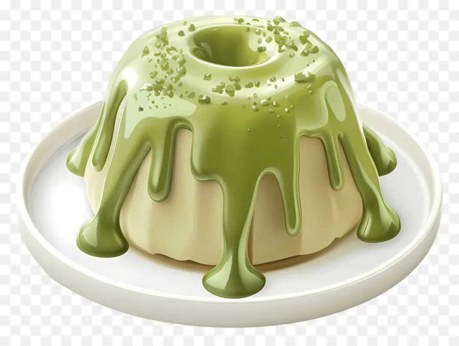 Kue Lava Matcha，Puding Hijau PNG