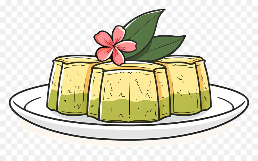 Kuih Raya，Puding Hijau Dan Kuning PNG