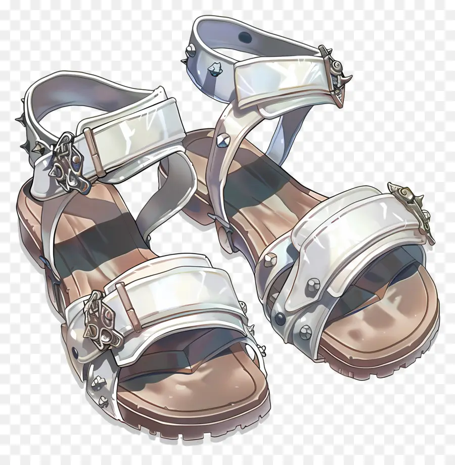 Sandal Gladiator，Sandal Putih PNG