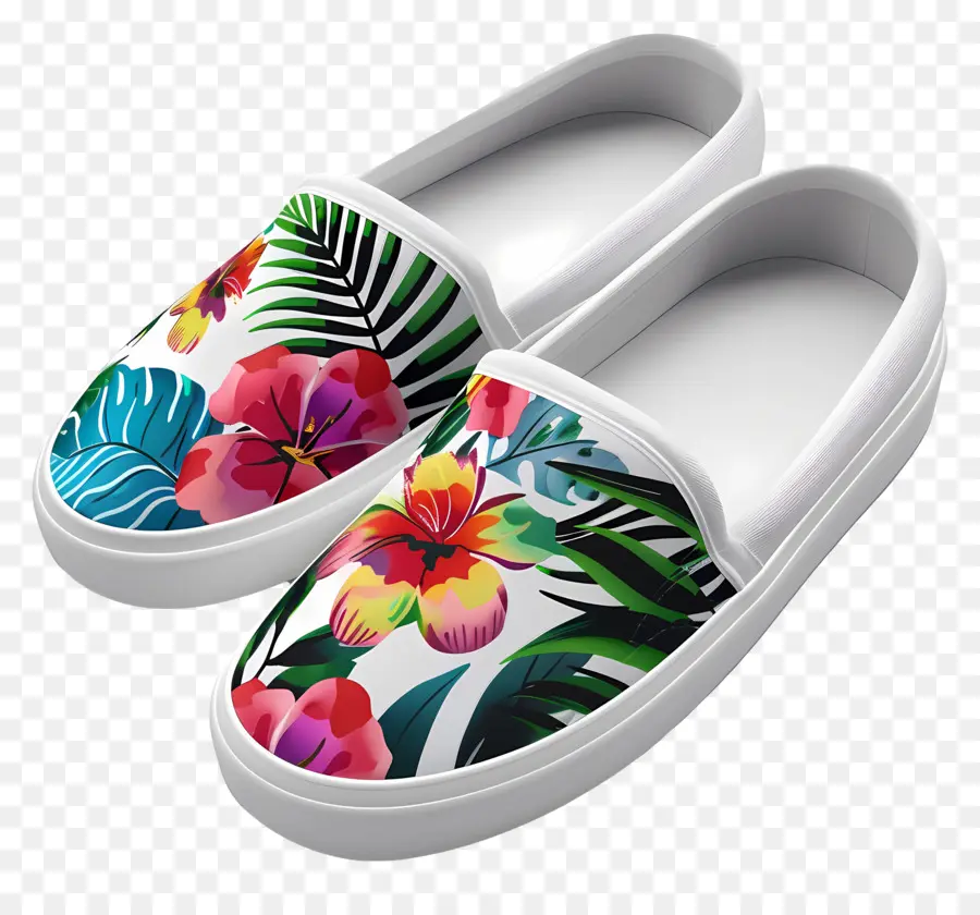 Slip On，Sepatu Bunga PNG